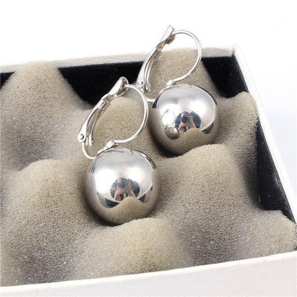 Simple Creative Ball Shaped Metal Copper Earrings Wholesale