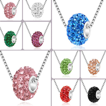 Fashion Necklace Full Diamond Soft Ceramic Large Hole Bead Diamond Ball Pendant Necklace Gooddiy Wholesale