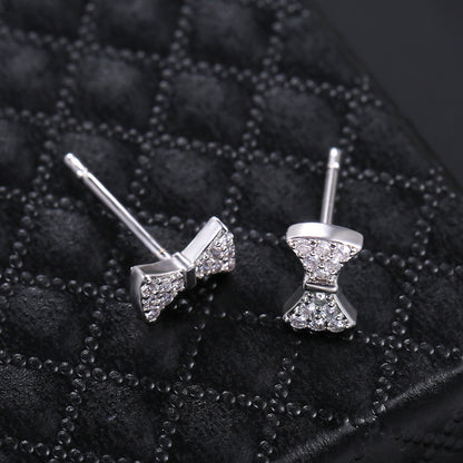 1 Pair IG Style Sweet Bow Knot Inlay Copper Zircon Ear Studs