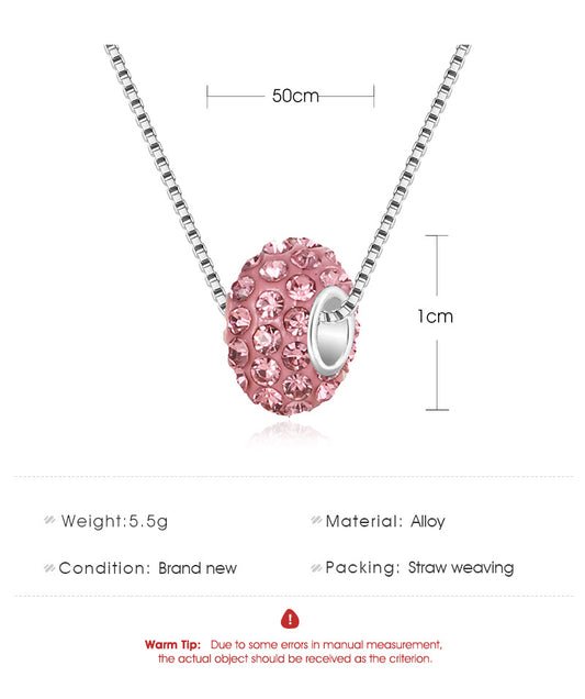 Fashion Necklace Full Diamond Soft Ceramic Large Hole Bead Diamond Ball Pendant Necklace Gooddiy Wholesale