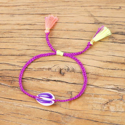 Fashion Tassel Hand-woven Multicolor Shell Bracelet