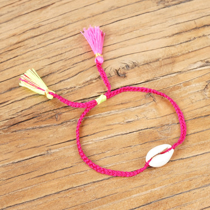 Fashion Tassel Hand-woven Multicolor Shell Bracelet