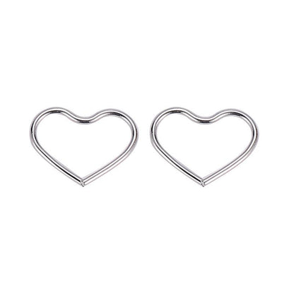 Simple Men And Women Couple Love Metal Earrings