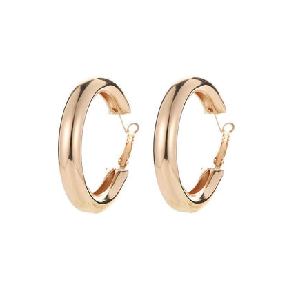 Hot Sale Golden Geometric Round Big Earrings For Women