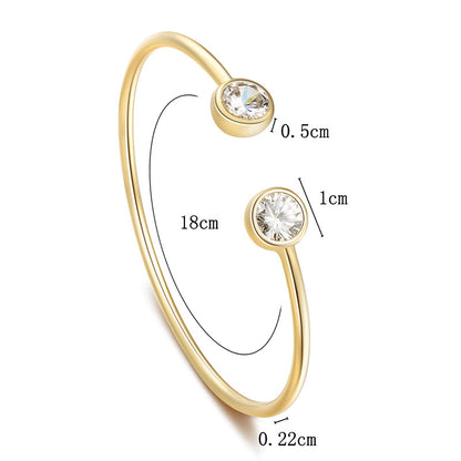 Fashion Round Copper Zircon Bangle In Bulk