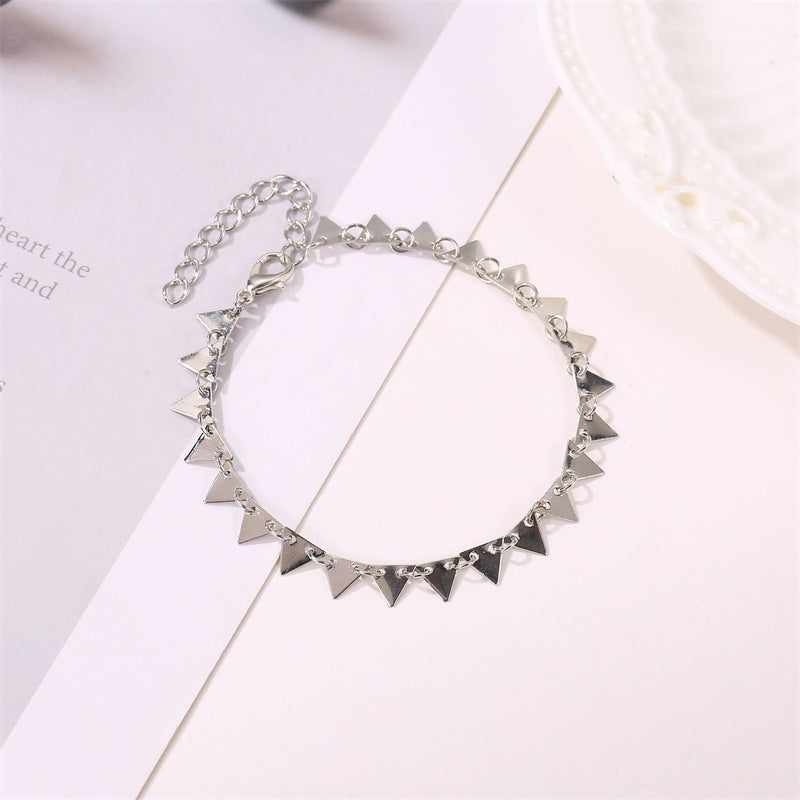 New Fashion Geometric Ladies Anklet Punk Style Triangle Anklet Wholesale