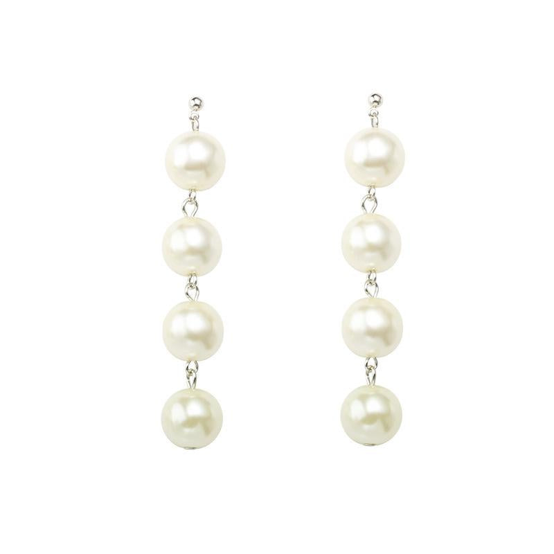 Exaggerated Large Pearl Tassel Long Earrings Female Pearl Earrings