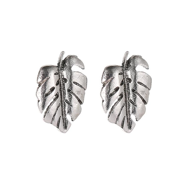 Earrings Turtle Shell Earrings Alloy Plating Gold Gold Silver Tree Leaf Ear Studs Feather Ear Studs