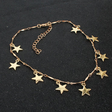 Clavicle Chain Temperament Simple Wind Short Section Copper Five-pointed Star