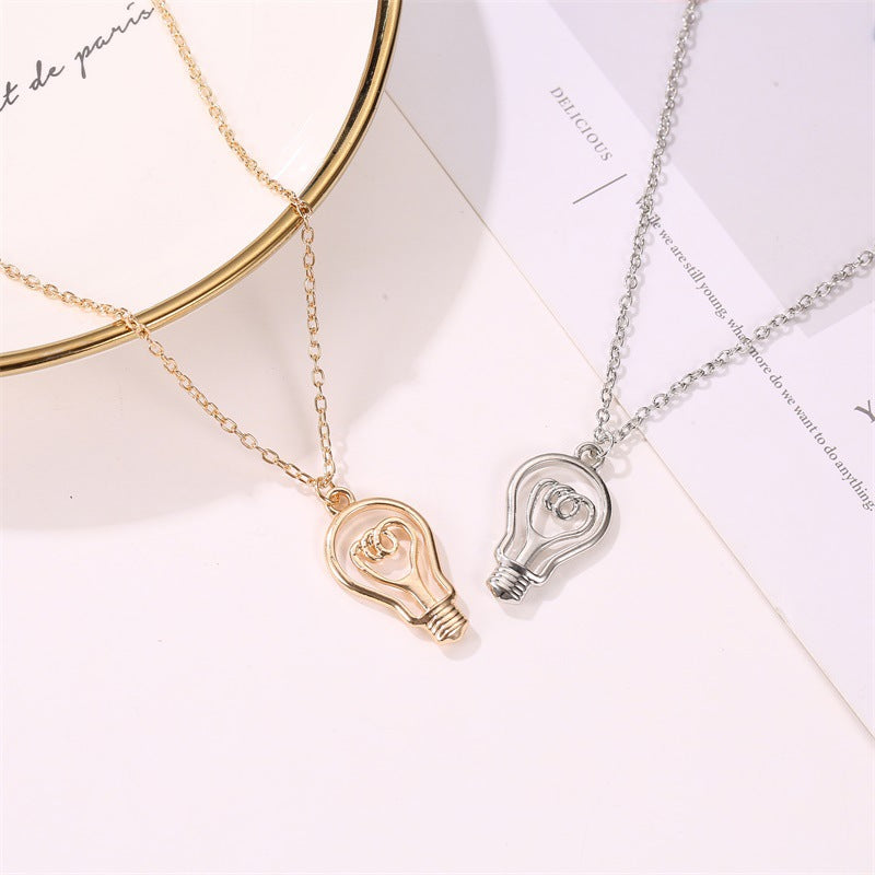 New Light Bulb Shape Ladies Wild Alloy Clavicle Chain Pendant Necklace Jewelry