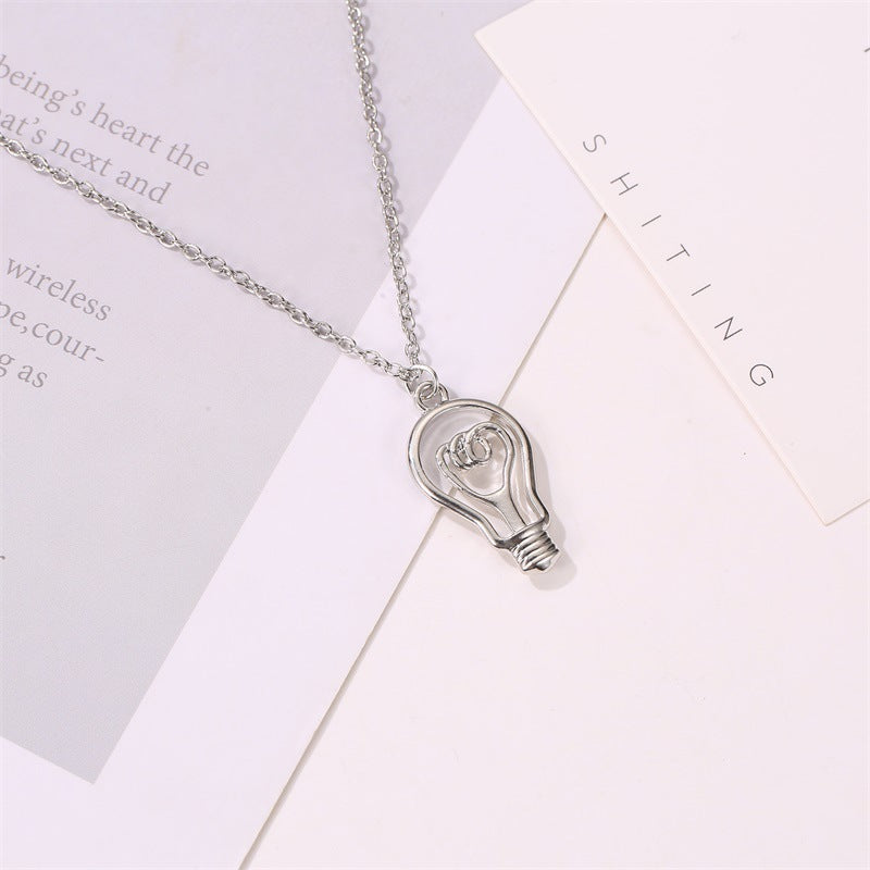 New Light Bulb Shape Ladies Wild Alloy Clavicle Chain Pendant Necklace Jewelry