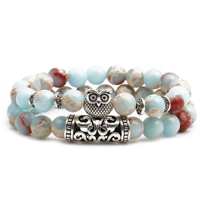 Fashion Owl Buddha Head Elbow Set Bracelet Lion Head Ghost Beaded Bracelet