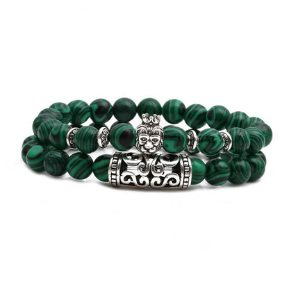 Malachite Owl Buddha Head Elbow Set Bracelet Lion Head Elephant Beaded Bracelet