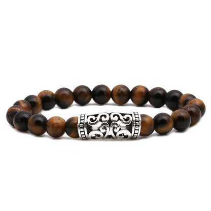 Tiger Eye Stone Owl Buddha Head Bend Set Bracelet Lion Head Elephant Beaded Bracelet