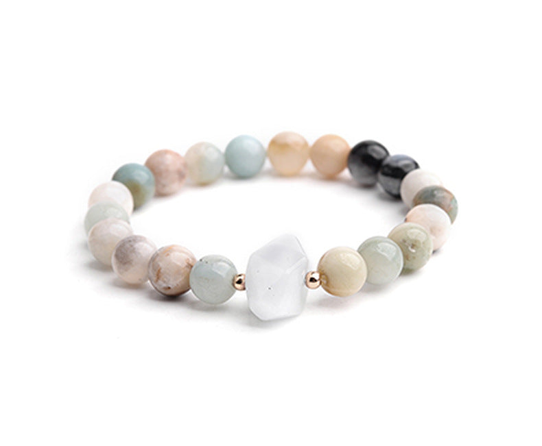 1 Piece Fashion Color Block Alloy Natural Stone Beaded Rhinestones Bracelets