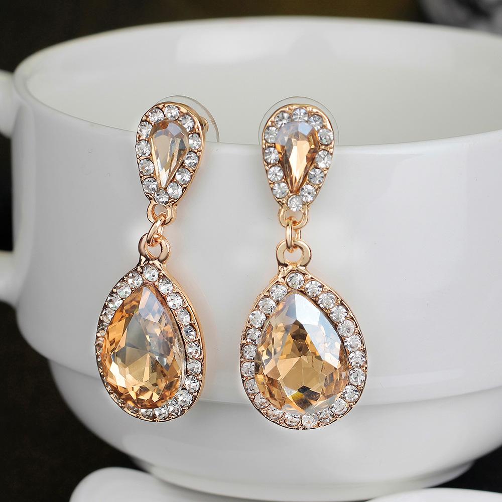 Retro Water Droplets Plating Alloy Earrings Ear Studs