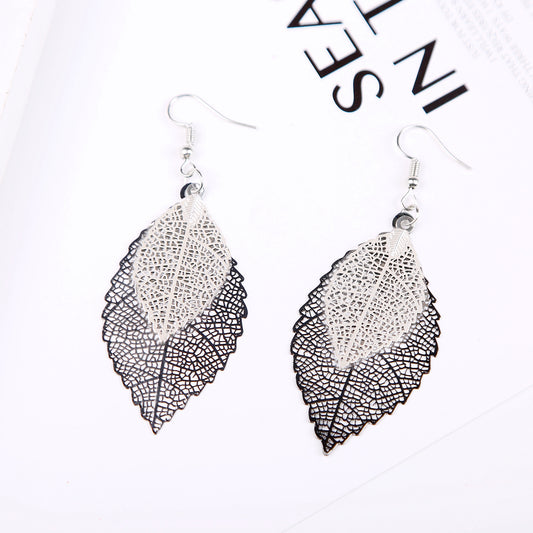 Fashion Leaf Copper Plating Earrings 1 Pair