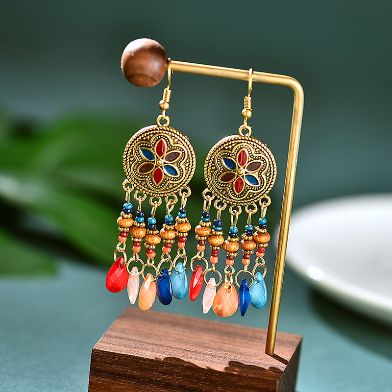 1 Pair Vintage Style Flower Metal Plating Women's Drop Earrings