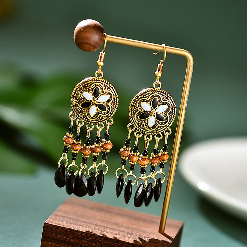 1 Pair Vintage Style Flower Metal Plating Women's Drop Earrings