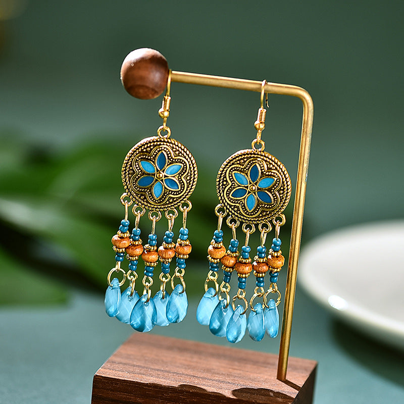 1 Pair Vintage Style Flower Metal Plating Women's Drop Earrings