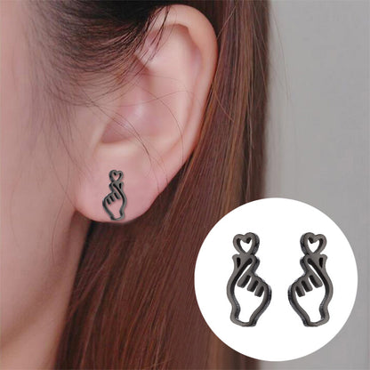 Women's Simple Style Korean Style Geometric Stainless Steel No Inlaid Ear Studs Stainless Steel Earrings