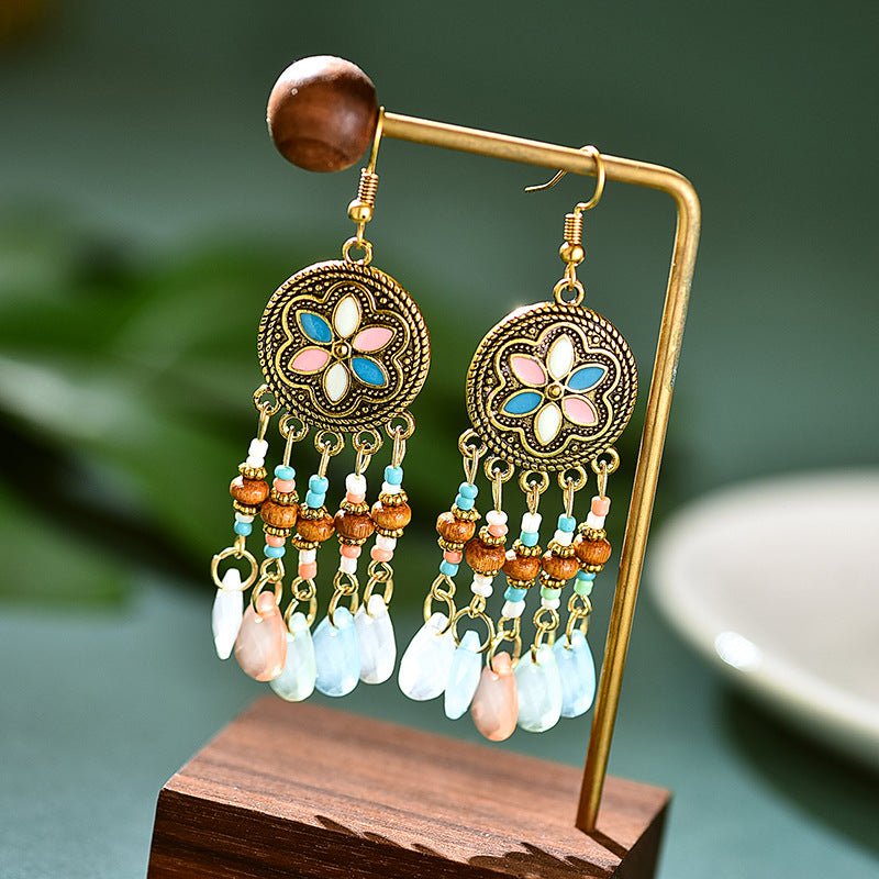 1 Pair Vintage Style Flower Metal Plating Women's Drop Earrings