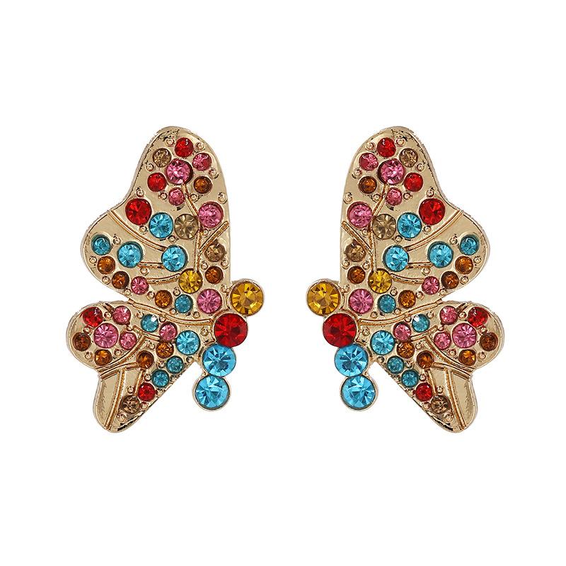 New Exaggerated Earrings Butterfly Diamond Earrings Wholesale