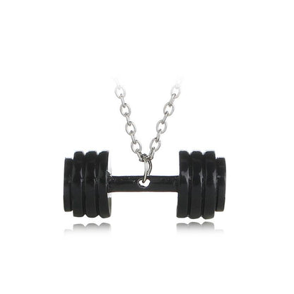 New Fashion Fitness Necklace Sports Barbell Pendant Necklace Clavicle Chain Wholesale