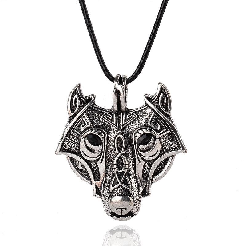 New Fashion Bear Head Pendant Necklace Pirate Myth Story Retro Wolf Head Pendant Necklace Yiwu Gooddiy Wholesale