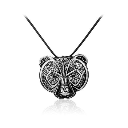 New Fashion Animal Bear Head Necklace Retro Punk Necklace Wolf Head Pendant Necklace Wholesale