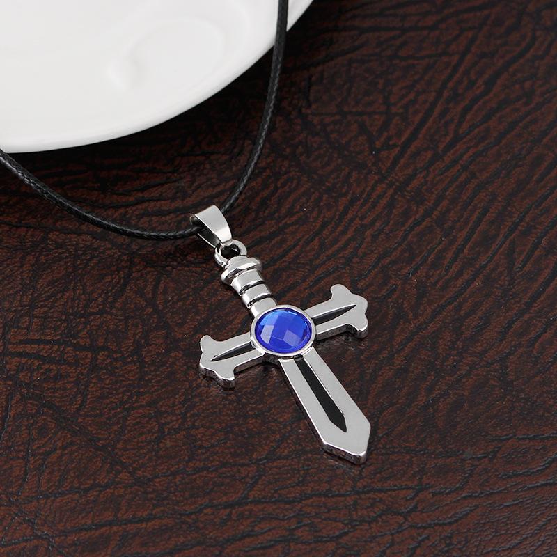 New Fashion Cross Gemstone Necklace Clavicle Chain Wholesale