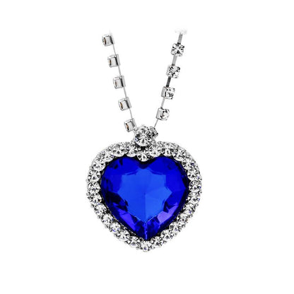 Fashion Heart Alloy Inlaid Gemstone Women's Necklace