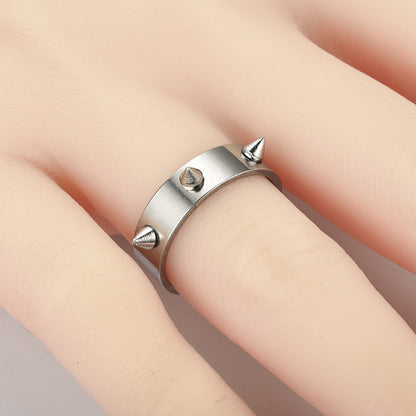 Wholesale Hip-hop Nail Tip Geometric Titanium Steel Anti-wolf Ring Gooddiy