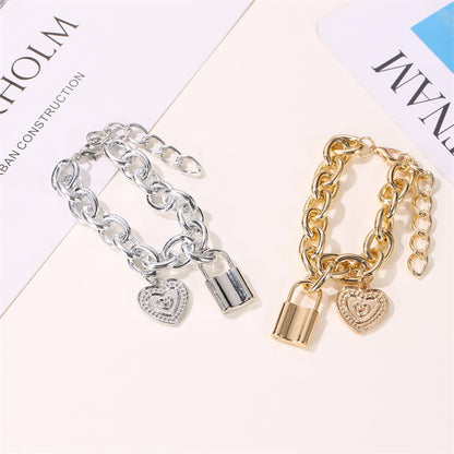 Bracelet Punk Style Hip-hop Thick Chain Lock Bracelet New Couple Jewelry