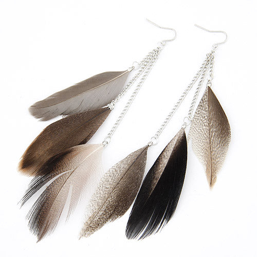 Korean Fashion Elegant Feather Earrings Yiwu Gooddiy Wholesale