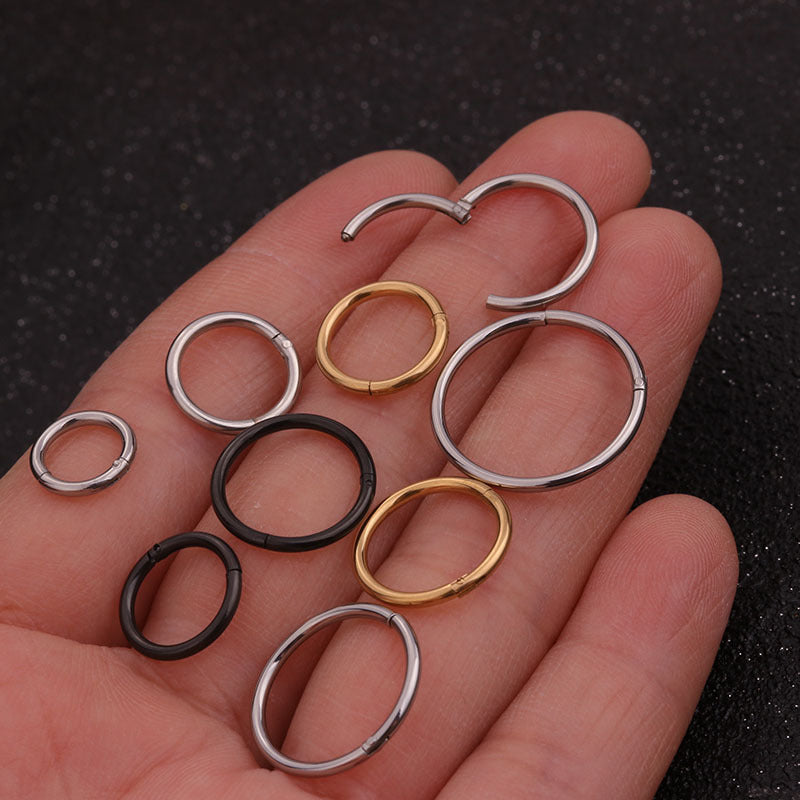 Simple Style Geometric Metal Plating Nose Ring