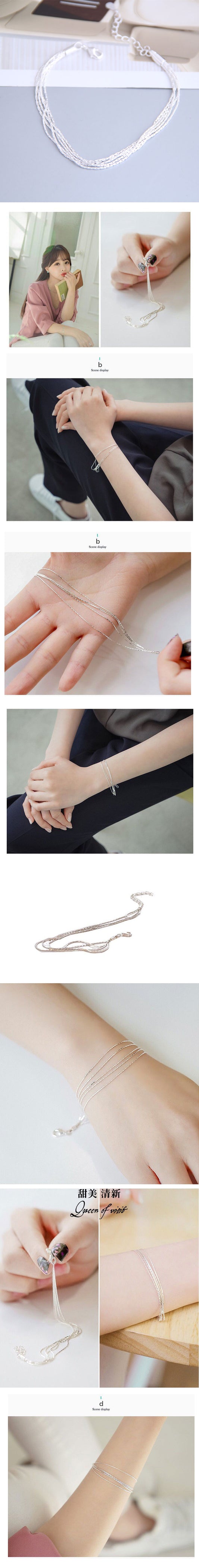 Korean New Fashion Imitation S925 Silver Delicate Wild Five-line Bracelet Yiwu Gooddiy Wholesale