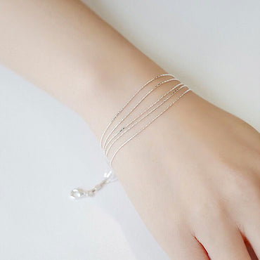 Korean New Fashion Imitation S925 Silver Delicate Wild Five-line Bracelet Yiwu Gooddiy Wholesale