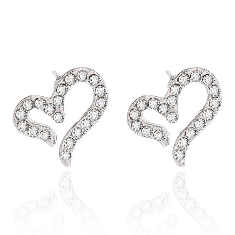 Heart Alloy No Inlaid Earrings Ear Studs