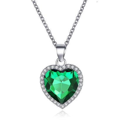 New Classic Titanic Crystal Gem Love Necklace Wholesale Gooddiy