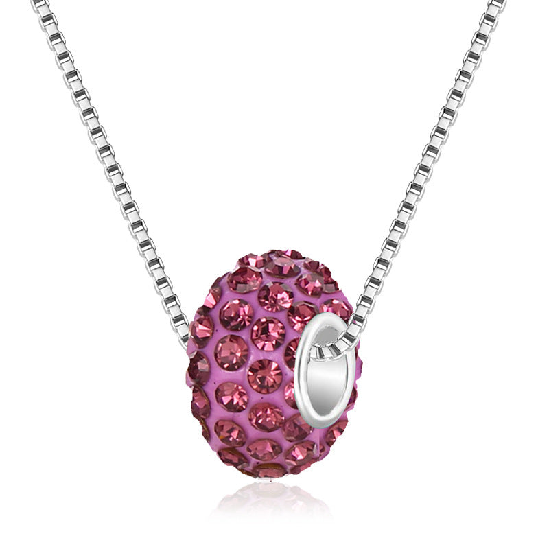 Fashion Necklace Full Diamond Soft Ceramic Large Hole Bead Diamond Ball Pendant Necklace Gooddiy Wholesale