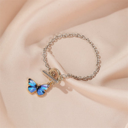 Summer New Product Gradient Butterfly Necklace Couple Clavicle Chain Butterfly Bracelet Wholesale