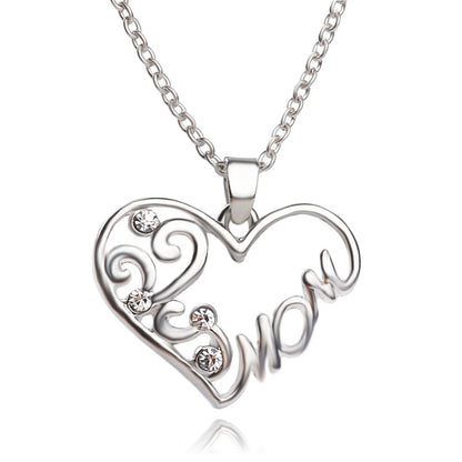 Explosion Of Funds In Hot Fashion Simple Mom Heart-shaped Strand Empty Mother's Day Gift Necklace Accessories Wholesale