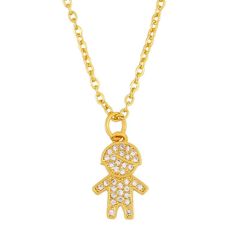 Fashion Cartoon Character 18k Gold Plated Necklace In Bulk