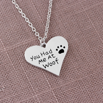 Explosion Necklace Clavicle Chain Fashion Loving Dog Claw Footprint Letter Wild Women's Pendant Necklace Wholesale Gooddiy