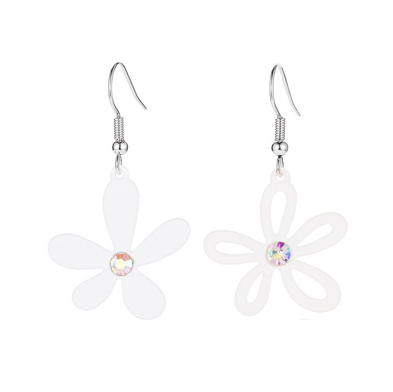 New Earrings About Asymmetric Hollow Flower Earrings Small Fresh Girl Feeling Five Petals Earrings Wholesale Gooddiy