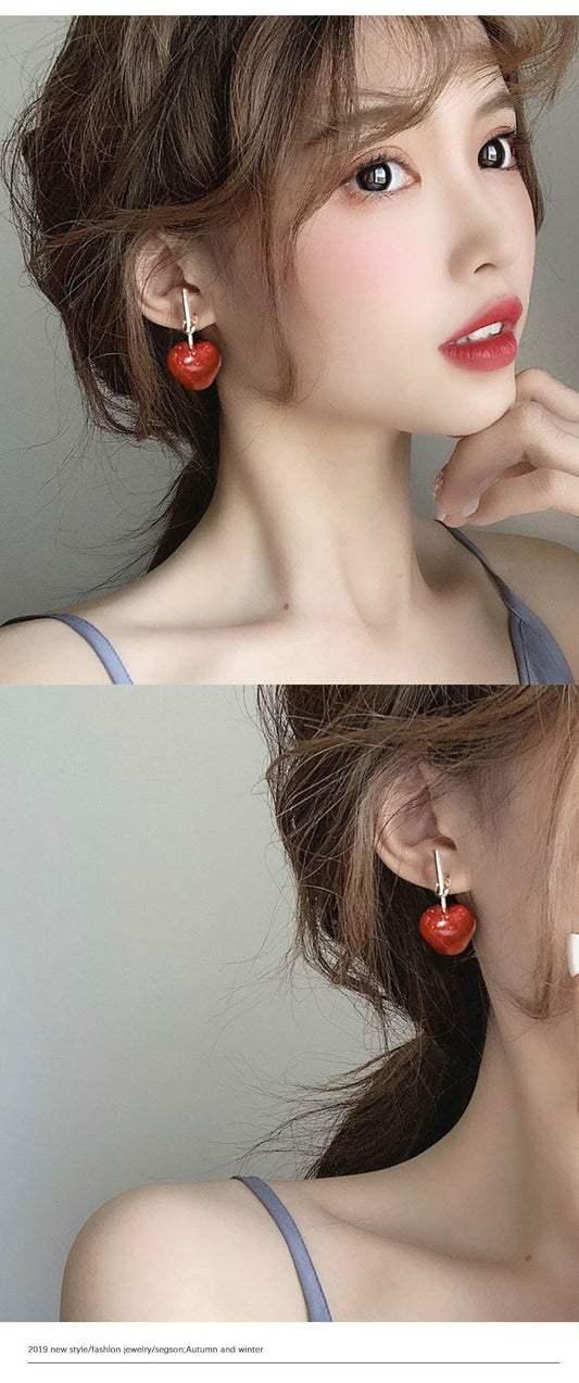 1 Pair Lady Fruit Alloy Drop Earrings
