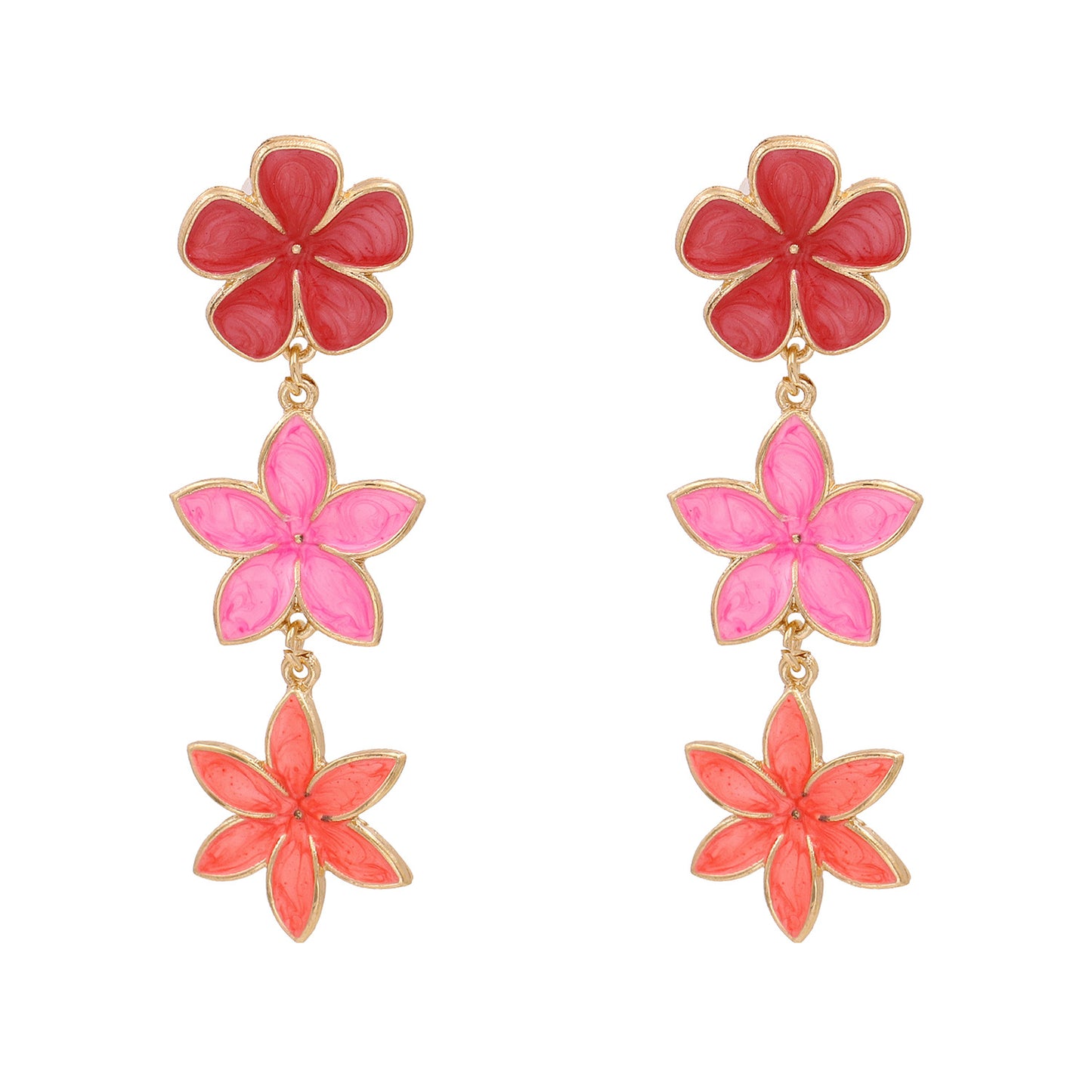 Fashion Retro Lilac Oil Drop Flower Earrings Three Earrings Personalized Earrings Wholesale Gooddiy