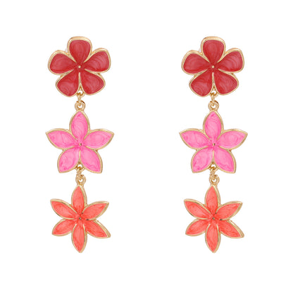 Fashion Retro Lilac Oil Drop Flower Earrings Three Earrings Personalized Earrings Wholesale Gooddiy