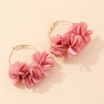 Fashion Flower Alloy No Inlaid Earrings